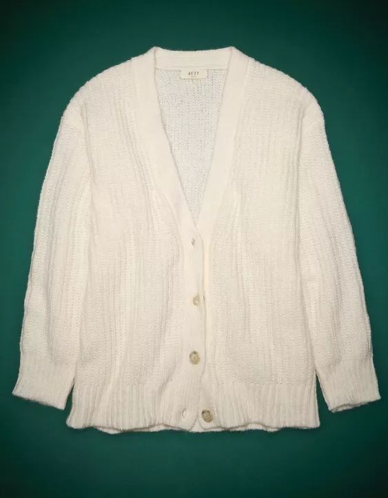 AE77 Premium Mohair Boyfriend Cardigan | American Eagle Outfitters (US & CA)