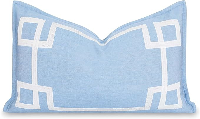 Hofdeco Premium Coastal Hampton Outdoor Performance Lumbar Pillow Cover Only, 12"x20" Water Repel... | Amazon (US)