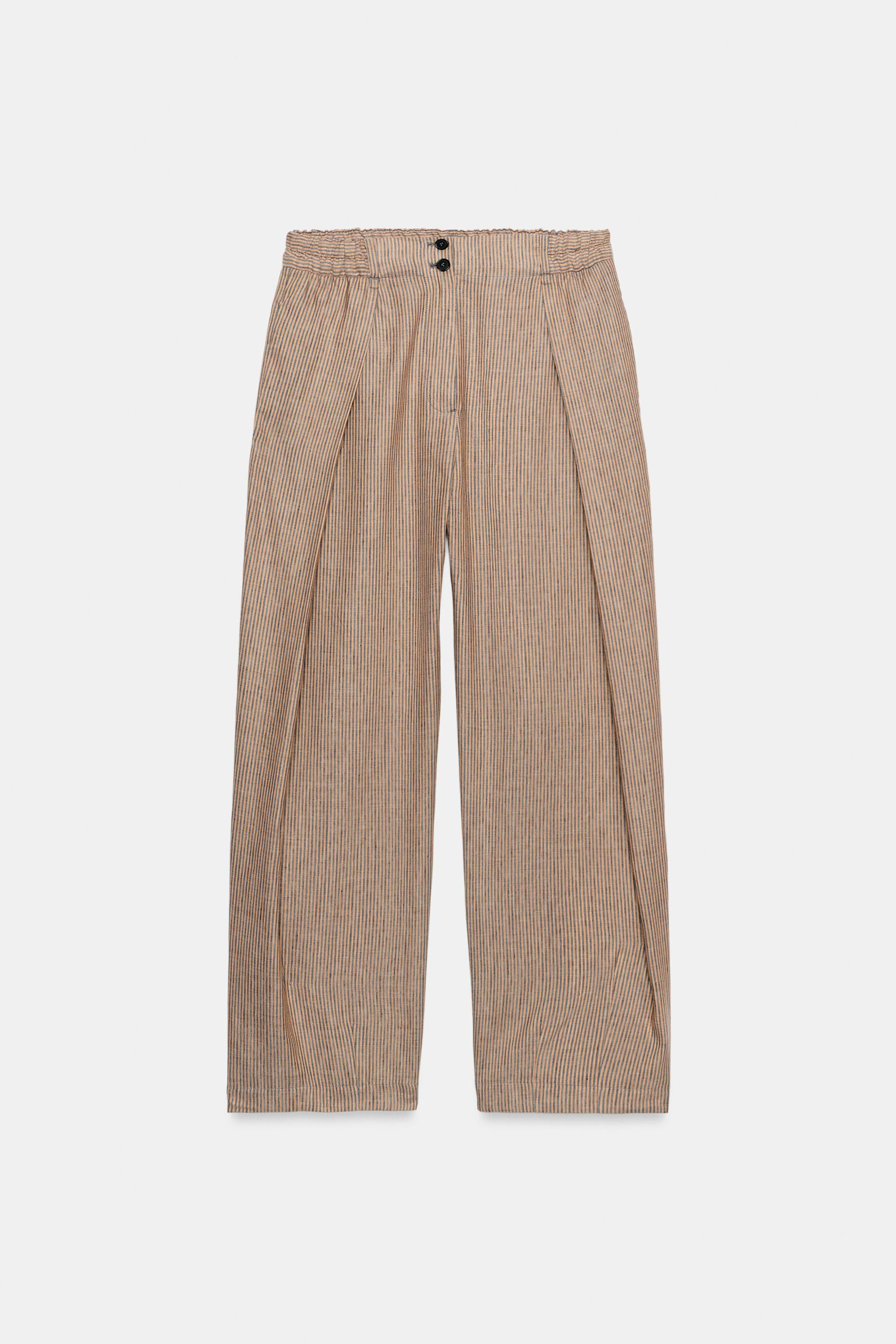 LINEN BLEND DARTED PANTS ZW COLLECTION | Zara US