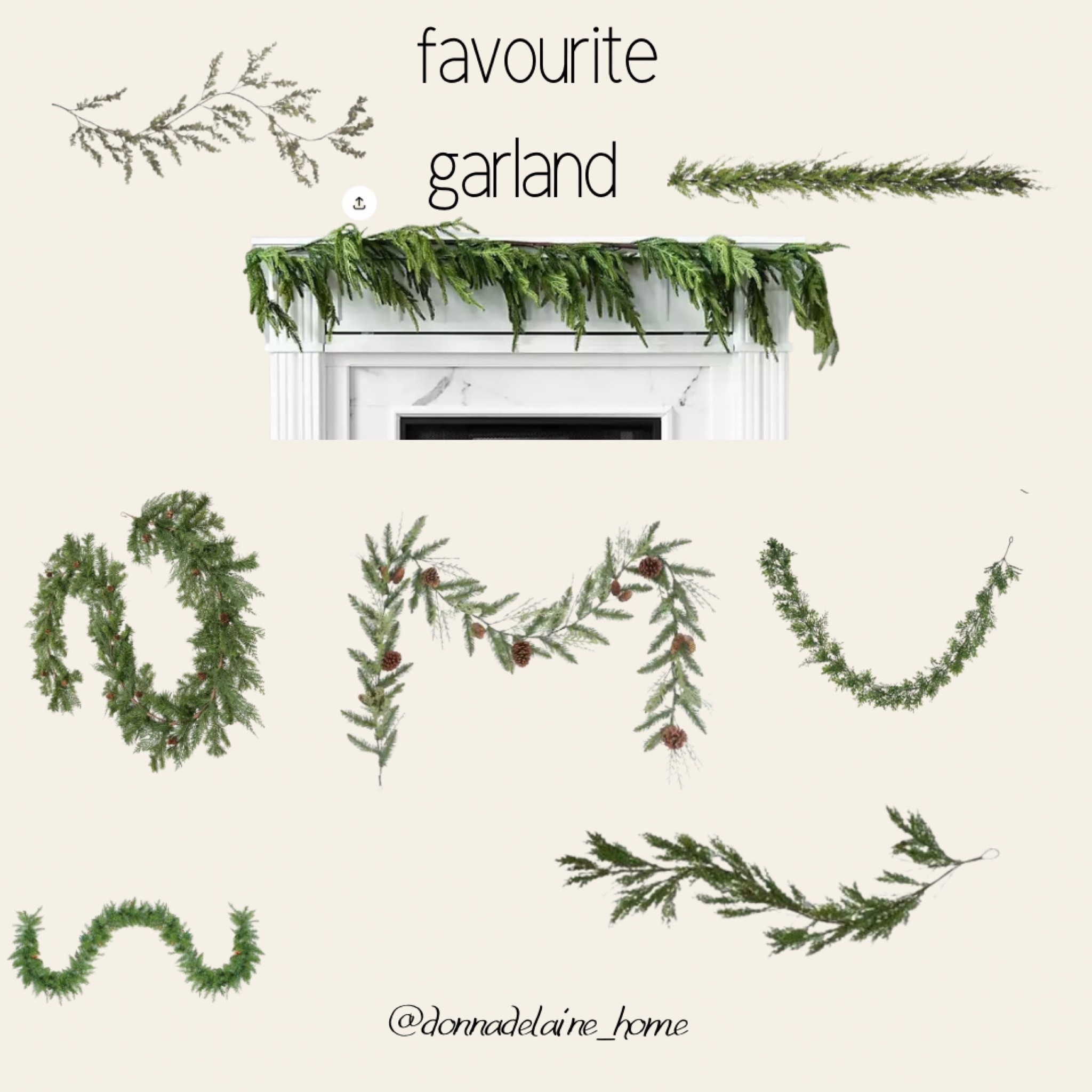 Beautiful garlands! 
I’m loving the cypress for this year. 
Pine cypress Christmas greenery 