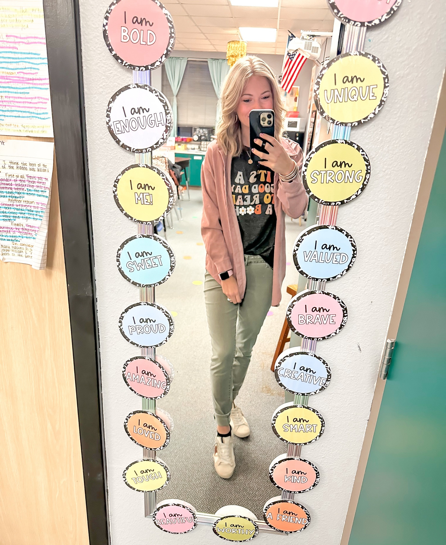 Teacher comfy outfit // green jeans // spring outfit // easy outfit 

#LTKSeasonal #LTKworkwear #LTKstyletip