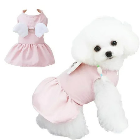 Pet Dress Shirt Cute Dog Sundress Dog Princess Dress Dog Traction Skirt with Angel Pattern Spring/Summer Dog Sleeveless Skirt Pet Clothing - S | Walmart (US)