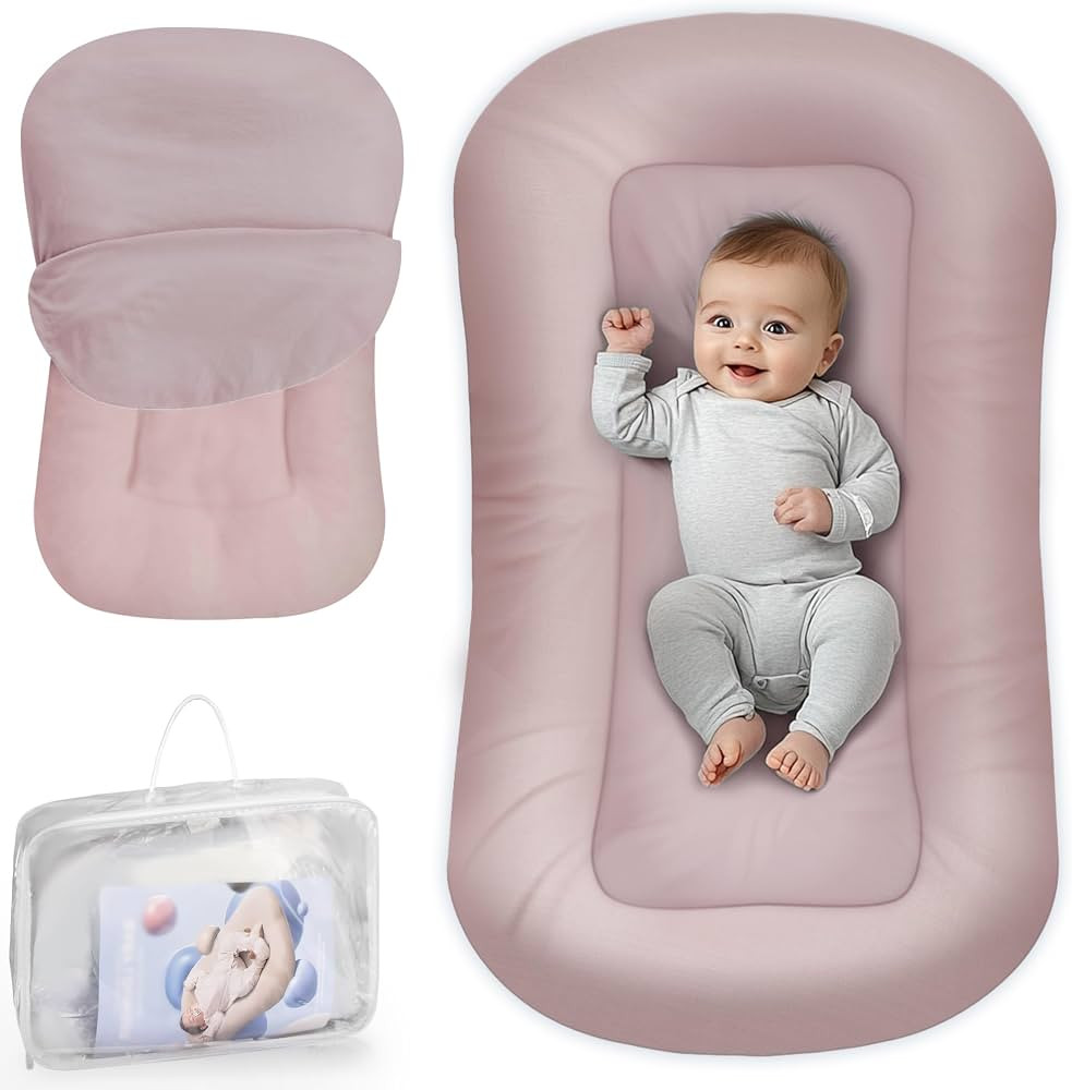 Baby Lounger - Baby Lounger Pillow for Newborn, 0-24 Months, Infant Lounger for Home and Travel, ... | Amazon (US)