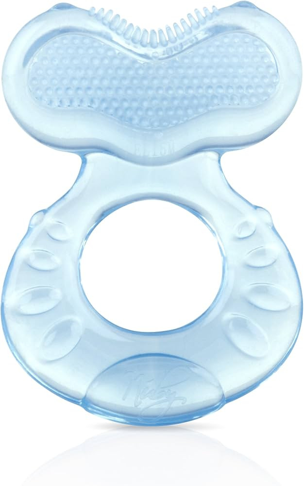 Nuby Silicone Teethe-eez Teether with Bristles, Includes Hygienic Case, Blue | Amazon (US)