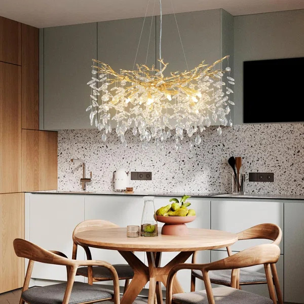 Paree 18 - Light47.5" Luxury Real Crystal Chandeliers DimmableKitchen Island Square / Rectangle C... | Wayfair North America
