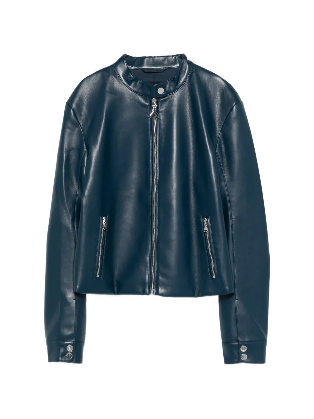 Patrizia Pepe coated fabric biker jacket - Blue | Farfetch Global