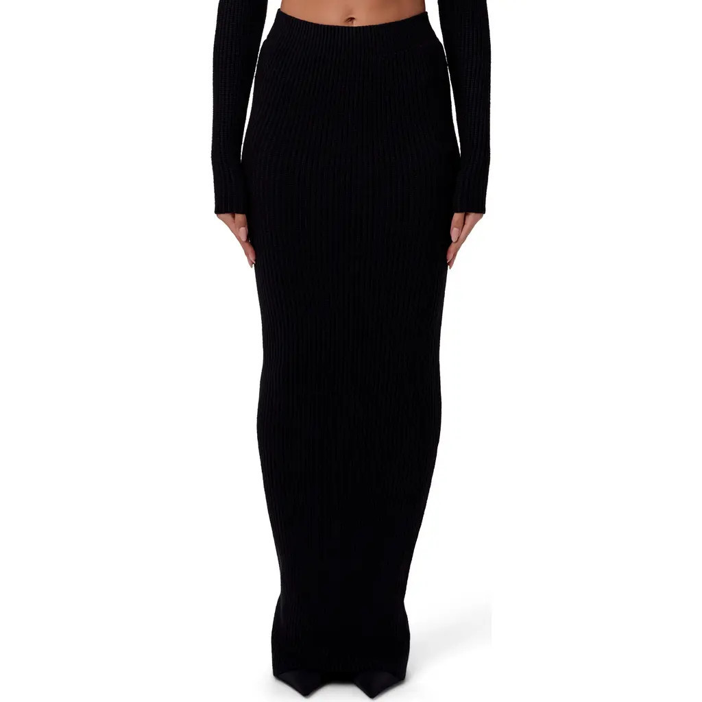 Naked Wardrobe Knit Maxi Skirt in Black at Nordstrom, Size X-Large | Nordstrom