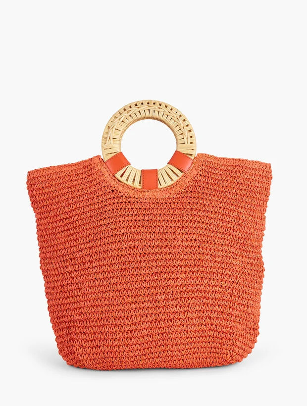 Round Handle Paper Straw Tote | Talbots