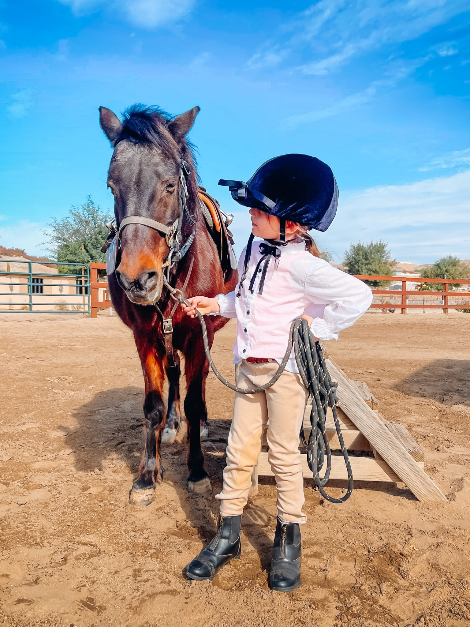 Equestrian outfit for girls 🐎

Riding pants, riding boots, riding helmet and long sleeve shirt. Horse back riding.

#LTKActive #LTKKids #LTKFitness