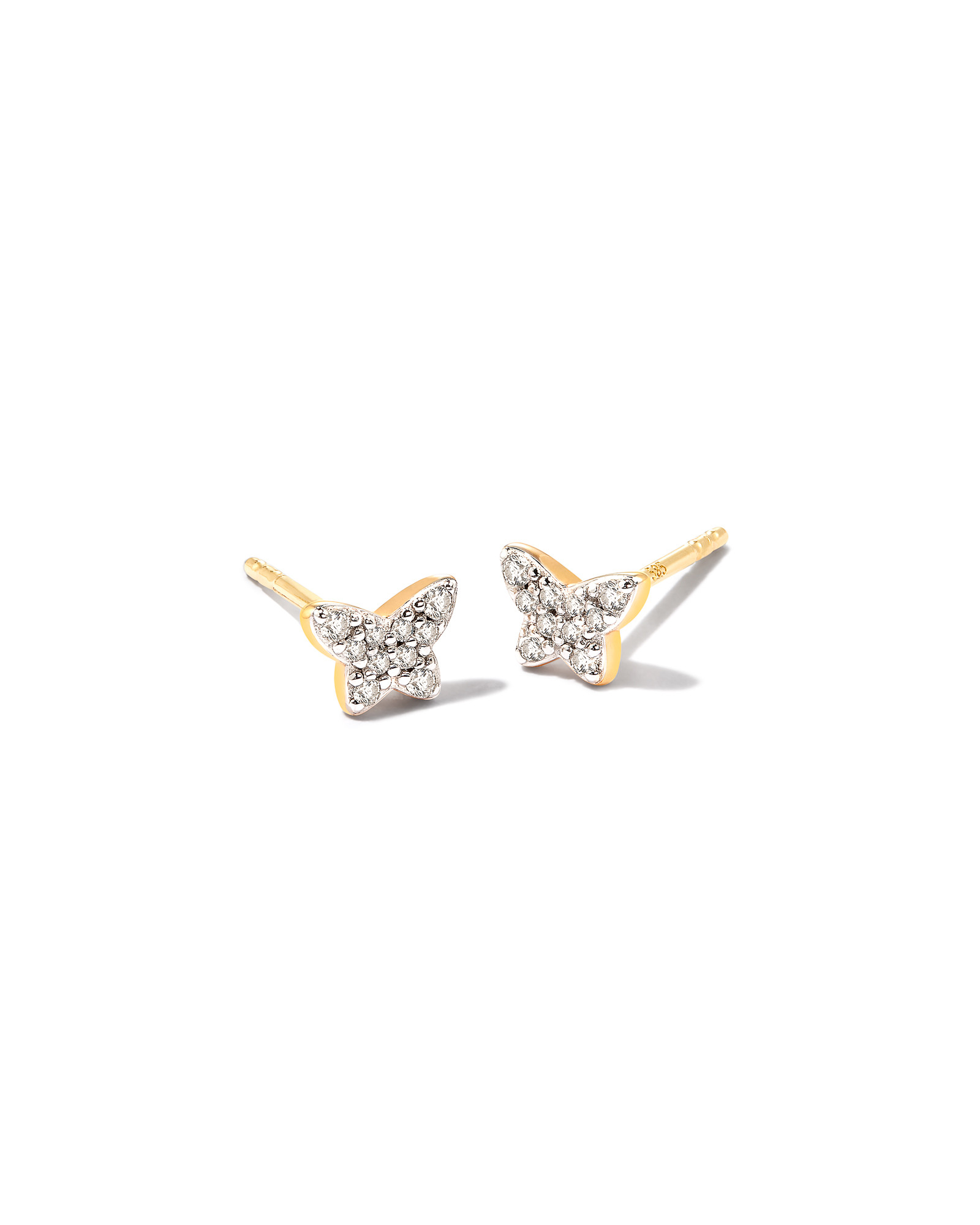 Butterfly 14k Yellow Gold Stud Earrings in White Diamond | Kendra Scott | Kendra Scott