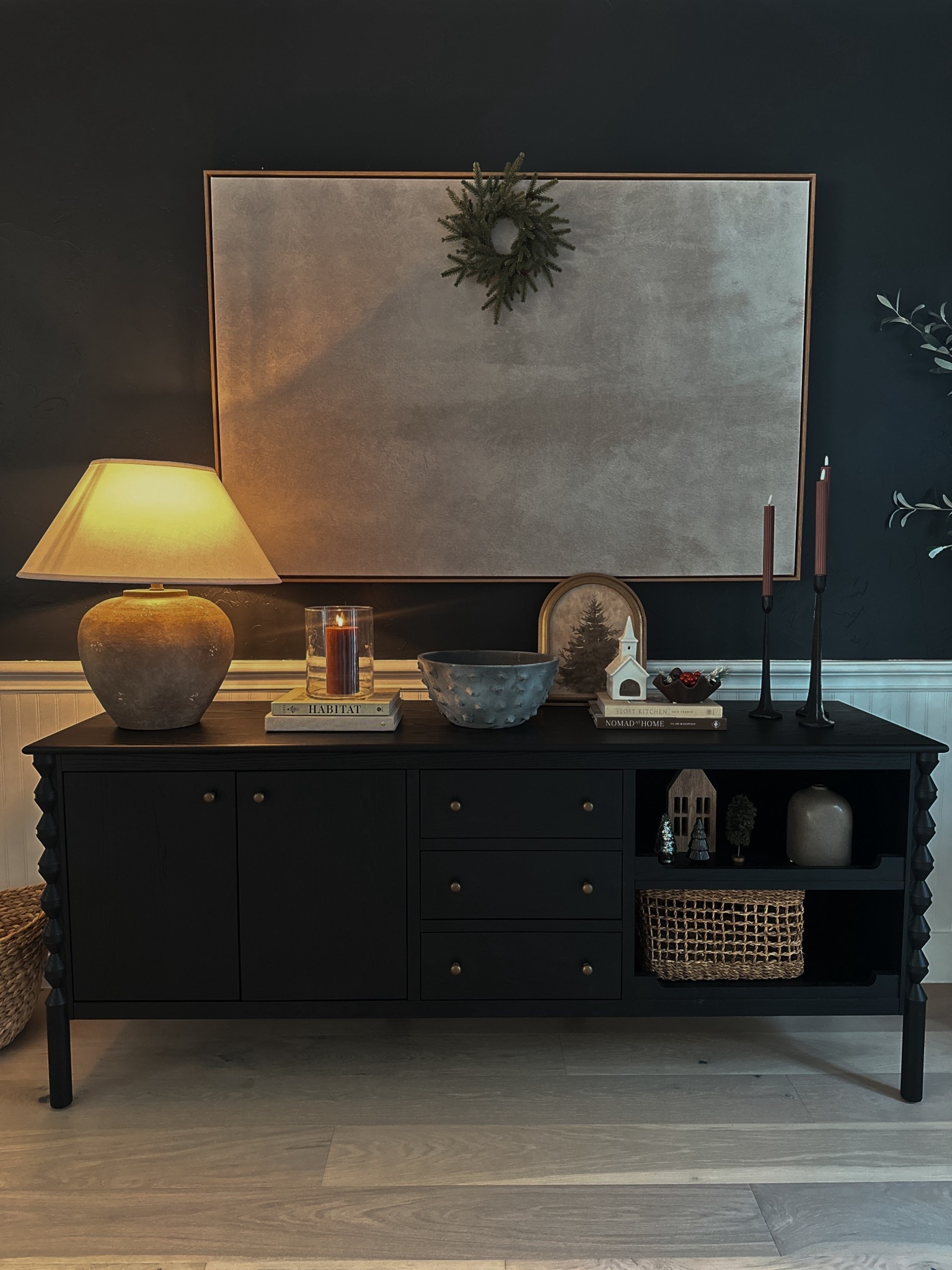 Holiday inspired sideboard styling ❤️

#LTKHoliday #LTKHome