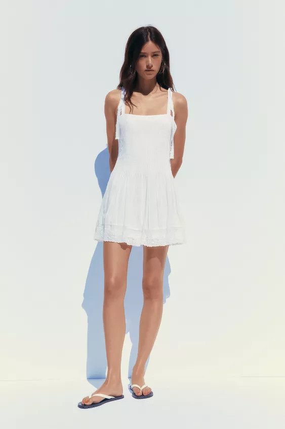 POPLIN SHORT DRESS | Zara UK