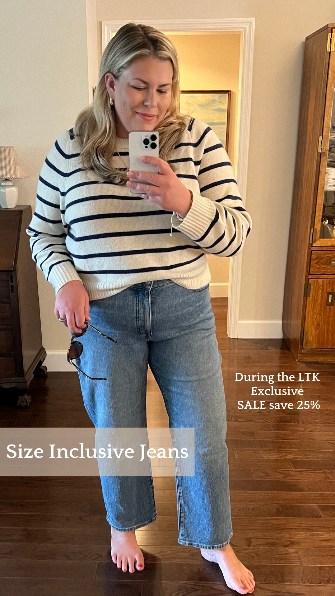 I've been loving Madewell's jeans for fall. They have great plus size and size inclusive options. Based on multiple try ons, I can tell you that I wear either a 33 or 18 in their denim. In their sweaters and tops I seem to be anything from and an XL, XXL, or 1X. Shop now and save 25% off with the Exclusive LTK sale. These are the 90s straight jean. 

#LTKplussize #LTKSale #LTKmidsize