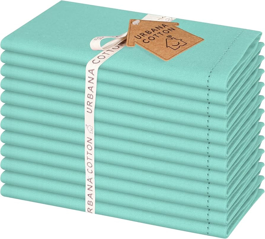 Set of 12 Hemstitch Kitchen Cloth Napkins Premium 100% Cotton Dinner Napkin, Soft & Durable Ideal... | Amazon (US)