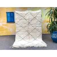 Amazing Beni Ourain Rug 5x7 - Moroccan Unique Gray & White Carpet | Etsy (US)