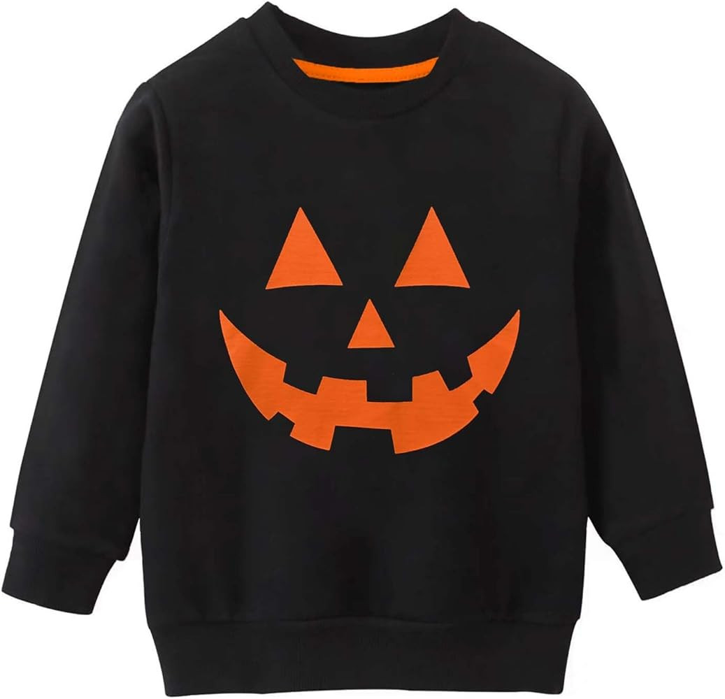 Mrocioa Boys Girls Pumpkin Face Sweatshirt Long SLeeve Kids Halloween Toddler Tops for 2-7T | Amazon (US)