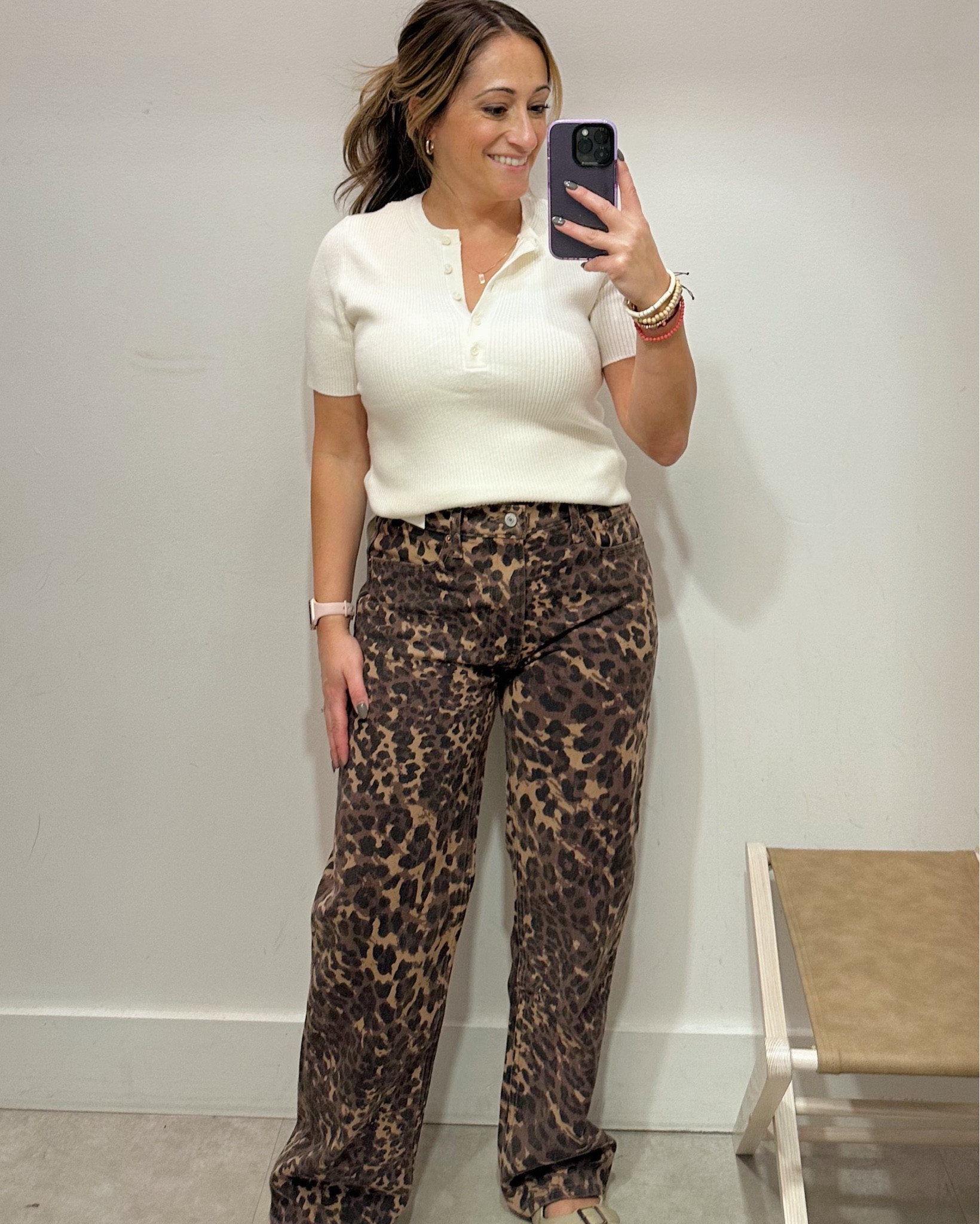 Abercrombie jeans!!! 
Wearing all of these in my true size 27/4 Short 
Black ones are the Ultra Loose Low rise 
Leopard ones are Low rise Baggy
And blue jeans are high rise straight!

#LTKFindsUnder100 #LTKStyleTip #LTKOver40