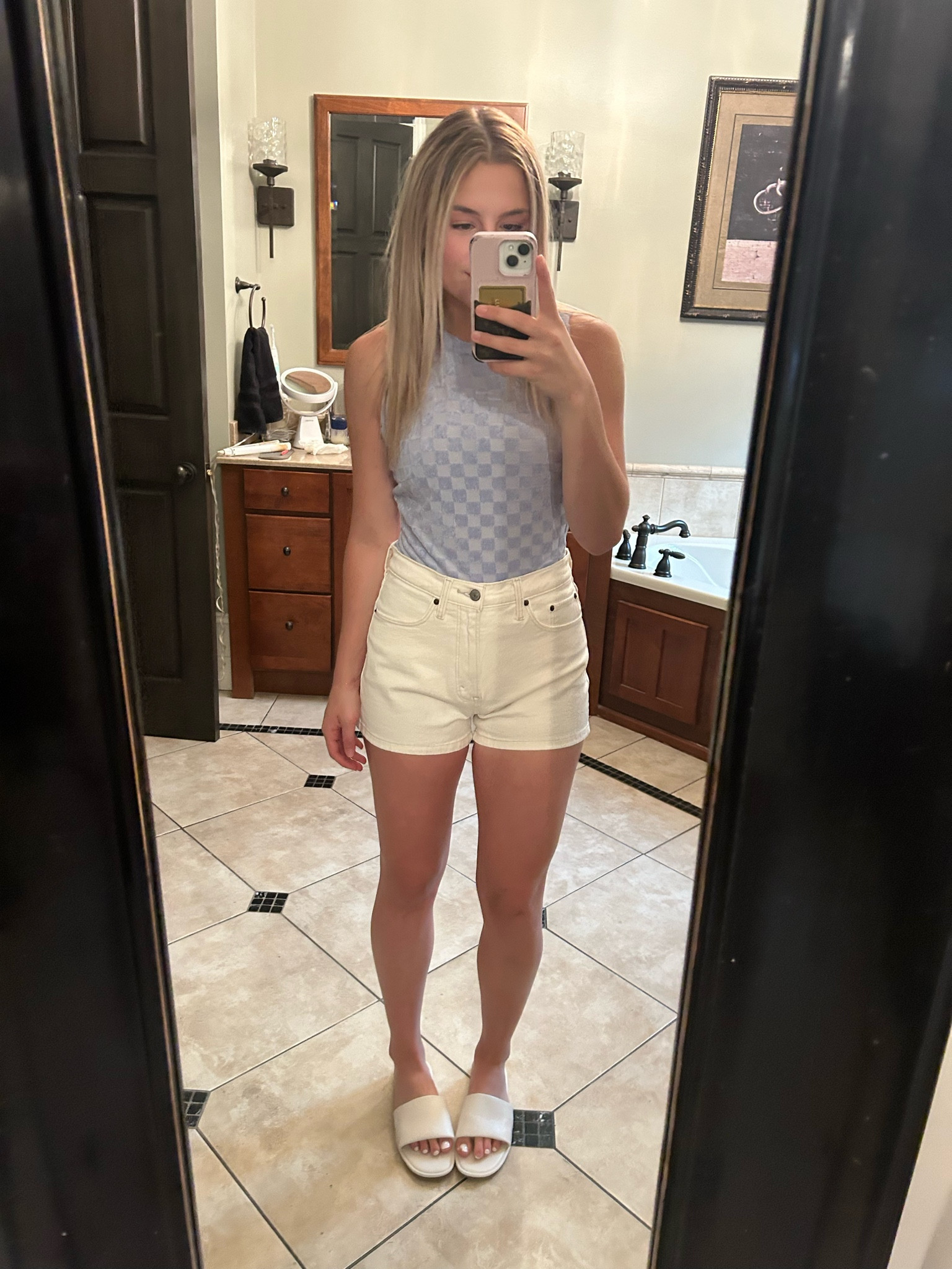 Easy summer outfit inspo 🤍🩷

Abercrombie jean shorts 
Target shoes 

#LTKFind #LTKunder50 #LTKstyletip