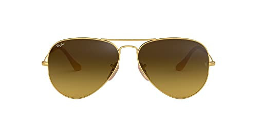 Ray-Ban RB3025 Classic Aviator Sunglasses, Matte Gold/Brown Gradient Dark Brown, 58 mm | Amazon (US)