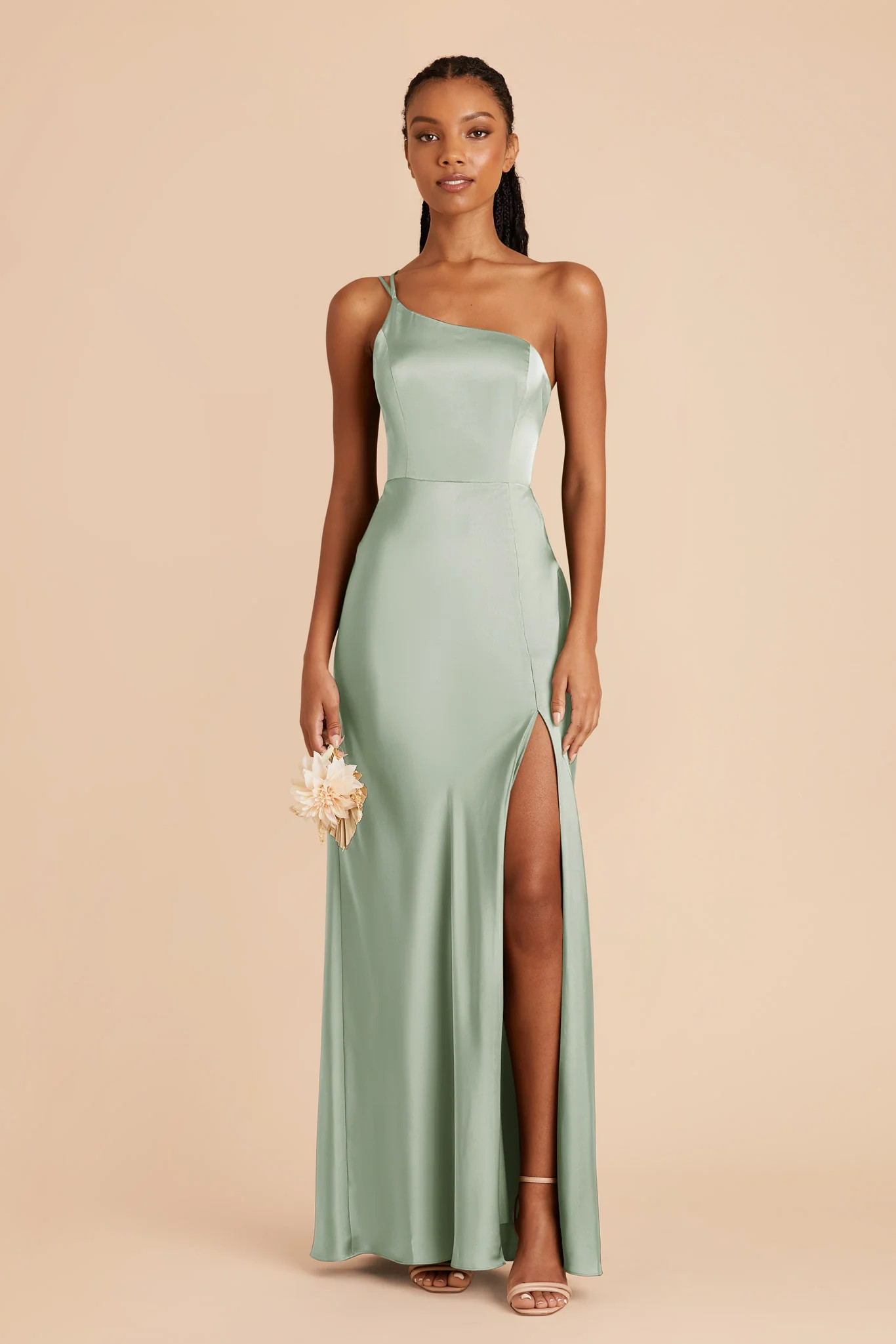 Kensie Matte Satin Dress - Sage | Birdy Grey