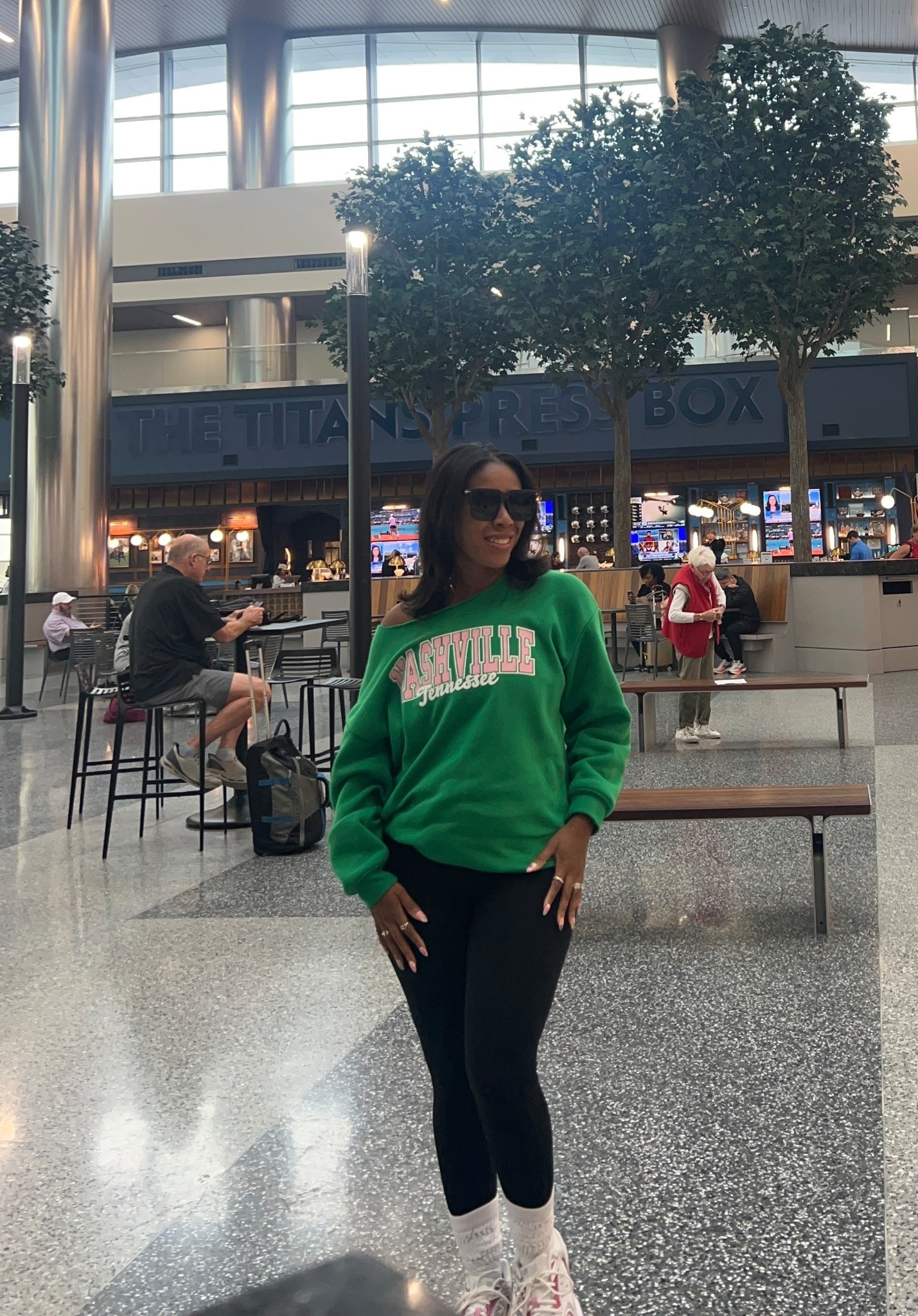 Repping my hometown in this cozy Nashville sweatshirt for today’s travel day look! 💛 Even though this exact one is sold out, I found some super cute Nashville-inspired sweatshirts and airport travel sweatshirts you’ll love for your next trip.

I always go for comfy travel outfits when flying—think oversized sweatshirts, leggings for travel, and airport sneakers that can get me through security lines and long flights. A graphic sweatshirt is the perfect mix of cozy + stylish, and I love that it also makes a cute airport travel outfit idea if you’re heading to your hometown or just want that effortless look.

Here are some similar styles I linked for you:
🖤 Cozy oversized sweatshirts
🤍 Airport travel essentials
💛 Graphic Nashville sweatshirts
✨ Comfy casual travel outfits

Perfect for fall travel outfits, airport style inspo, or even just cozy weekend looks at home.

#LTKFindsUnder100 #LTKTravel #LTKOver40
