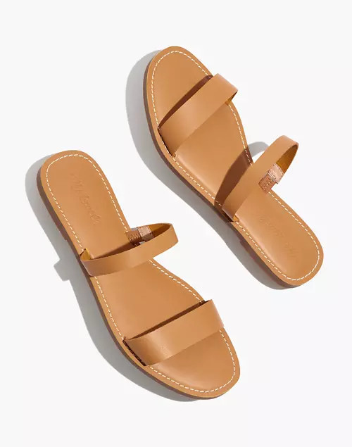 The Boardwalk Double-Strap Slide Sandal in Leather | Madewell
