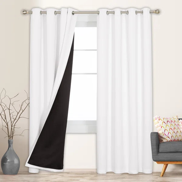 Deconovo 100 Percent Blackout with Liner Grommet Curtain Panel Pair | Wayfair North America