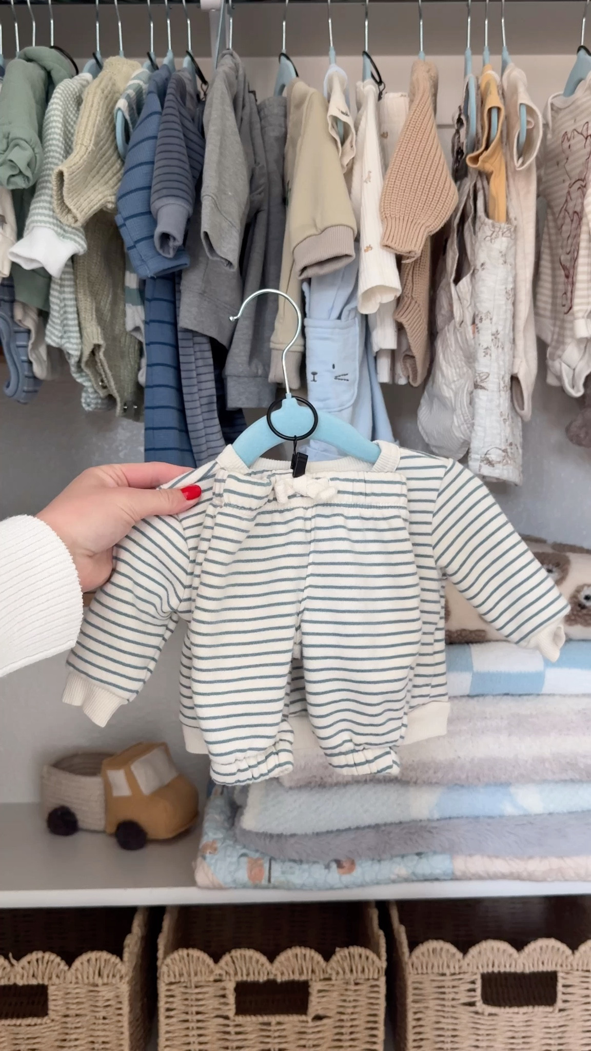 The easiest organization hack for baby clothing (if only it would work for the sets in my closet)👶🏼

I use these inexpensive curtain clips to clip my baby boy’s little pants on onto the hanger so the sets stay together! It takes up less hangers plus keeps things organized🩵

Amazon home, amazon organization, amazon finds, 

#LTKHome