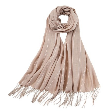 Womens Cotton Linen Malaysia Headscarf Stripes Solid Color Long Shawl Fringed Ta | Walmart (US)