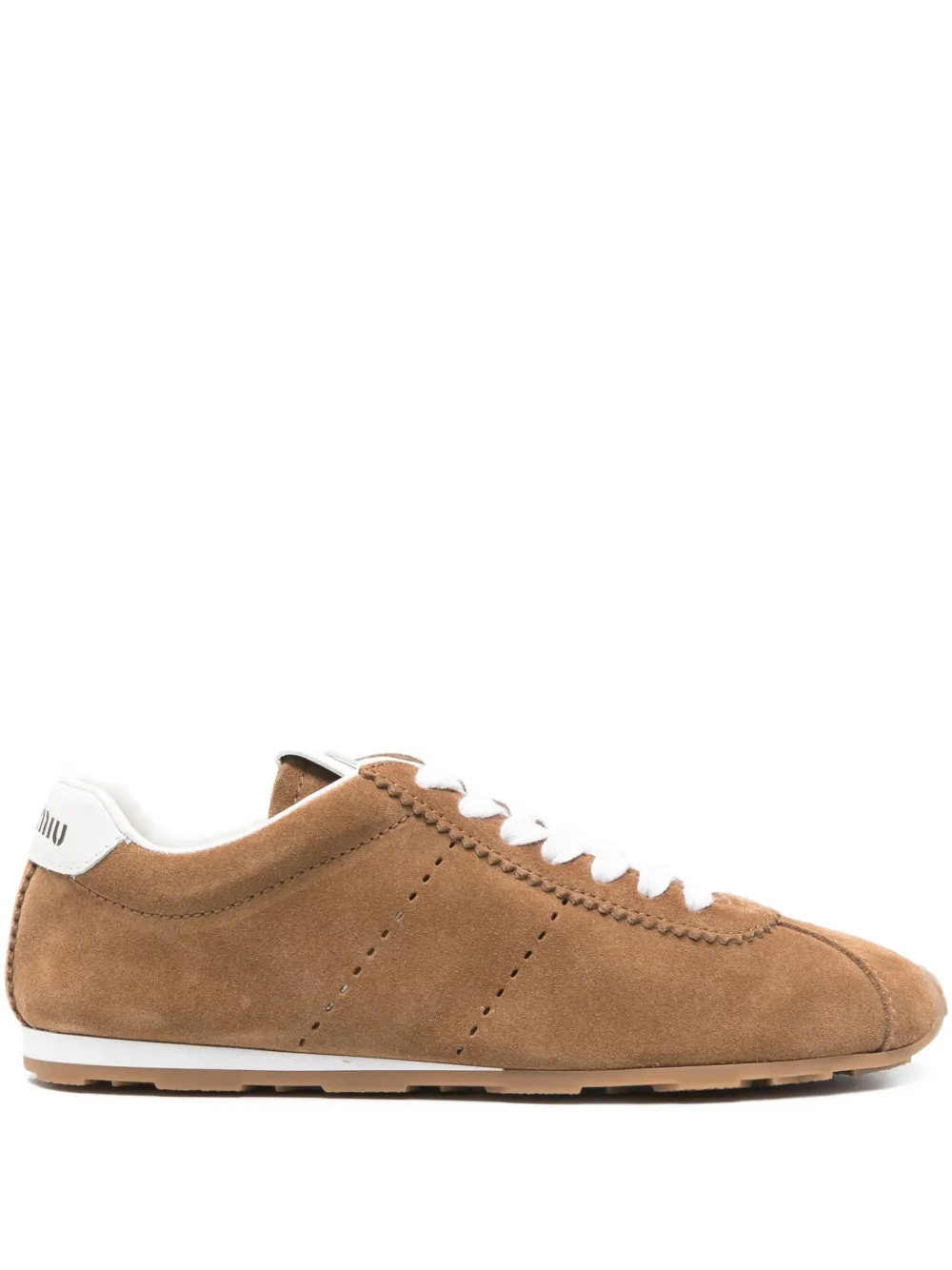 Miu Miu Plume Suede Sneakers | Brown | FARFETCH | Farfetch Global