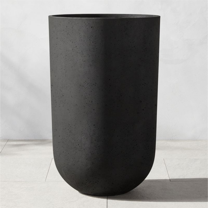 Seminyak Modern Black Cement Outdoor Planter Extra-Large + Reviews | CB2 | CB2