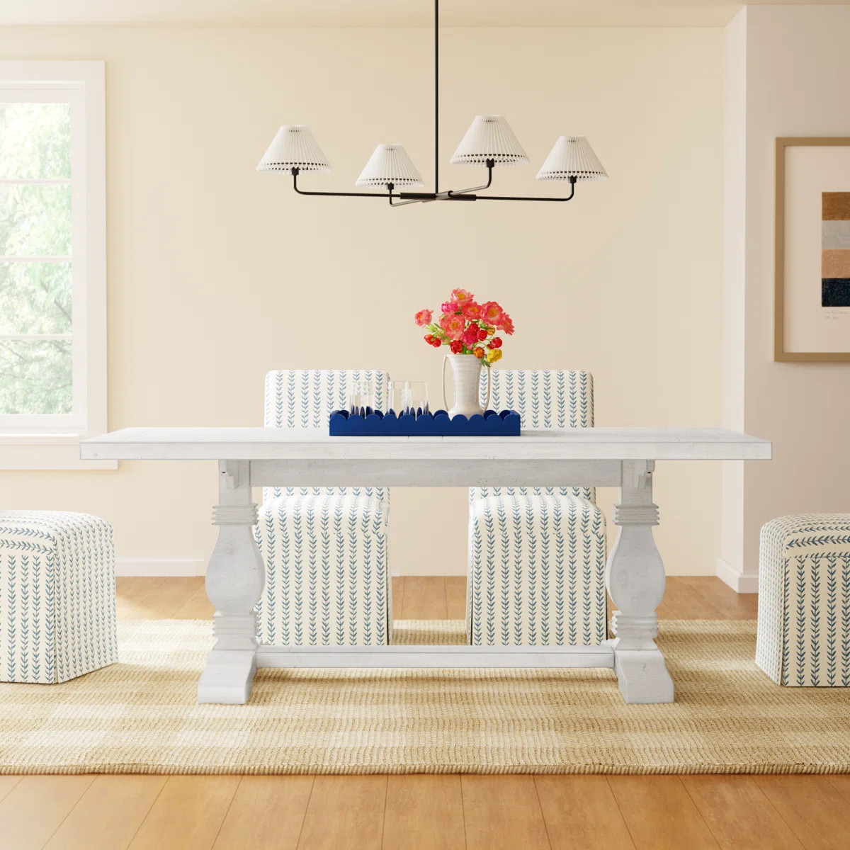 Kinston 78" Solid Wood Trestle Dining Table | Wayfair North America