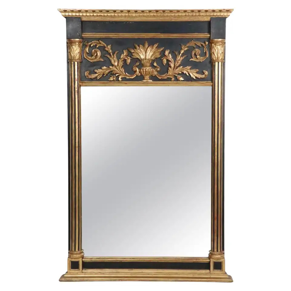 Italian Recency Style Gilt Frame  Trumeau Mirror | 1stDibs