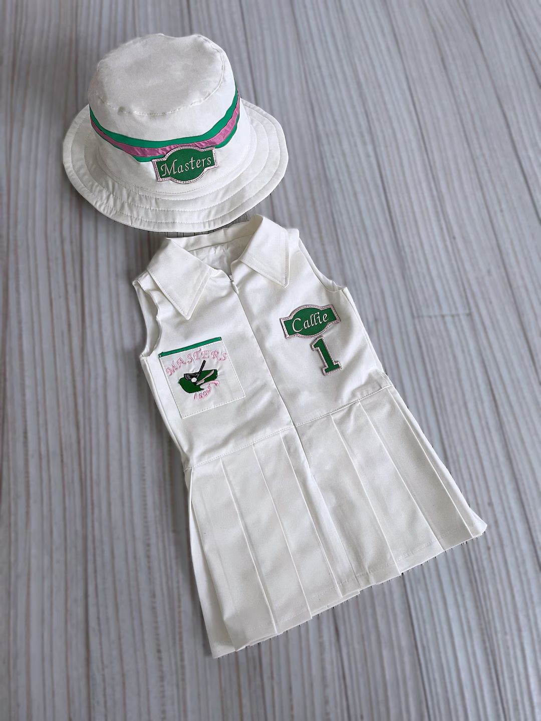 Personalized Golf Toddler Caddy Dressinfant Golf White Outfitbaby Golf 1st Birthday Dressmachine ... | Etsy (US)