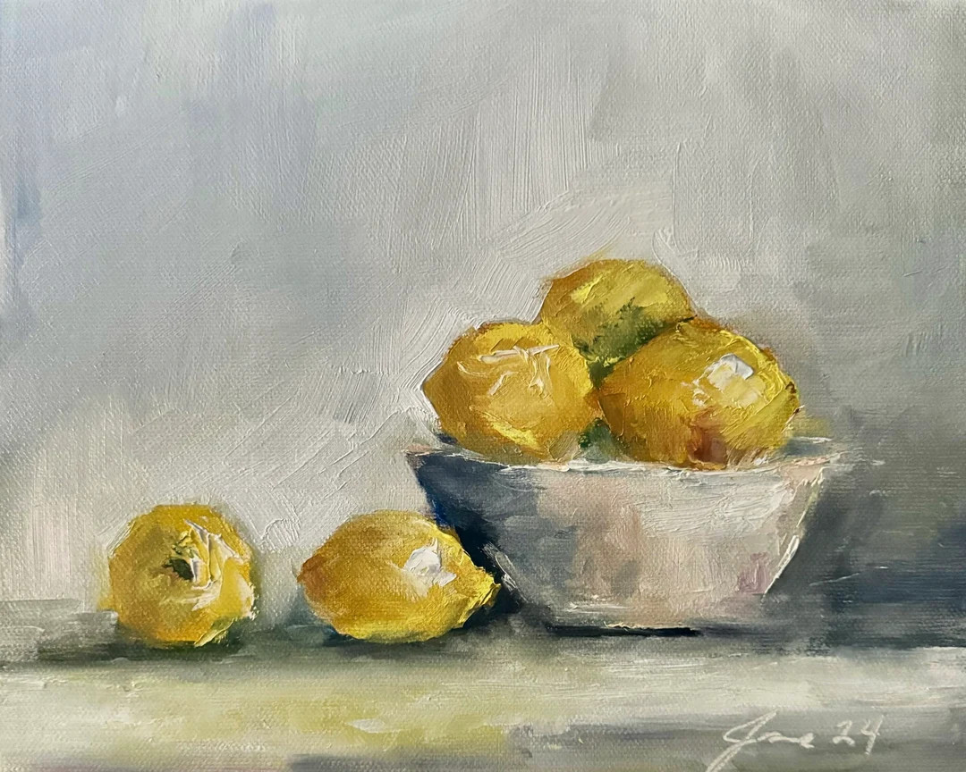 Art Original  Oil Painting Make Lemonade Canvas Panel 8X10 | Etsy (US)