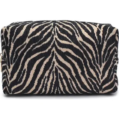 Urban Essentials Zebrini Cosmetic & Travel Organizer Pouch in Natural Black at Nordstrom | Nordstrom