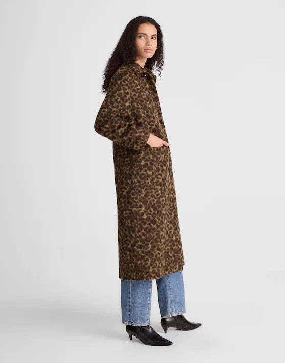 Single-Breasted Topcoat in Leopard Print | Madewell