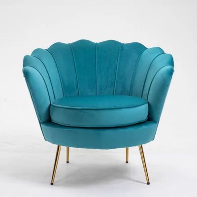 Macy Leisure Barrel Chair Everly Quinn Fabric: Sky Blue | Wayfair North America