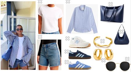 Loving the stripe trend for summer! This outfit is perfect to run errands in, get lunch, spend the day out. I’m obsessed with these blue sneakers! 

#LTKBeauty #LTKStyleTip #LTKSeasonal