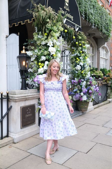 London Looks : Afternoon tea 🫖 

lilac flower dress long midi tea length wedding shower bridal baby shower wedding guest summer looks date night inspo flowers pretty ruffle sleeve dress floral pattern midi 

#LTKFind #LTKstyletip #LTKwedding