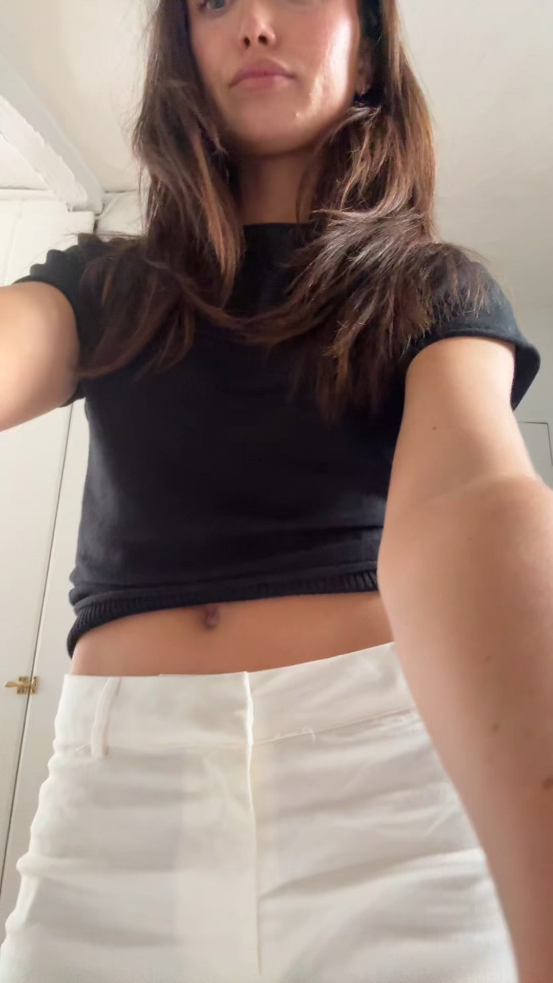 White capri season! I had gotten these pants off of white fox but found very similar on revolve! I love this top, so cute. Slightly off the shoulder 