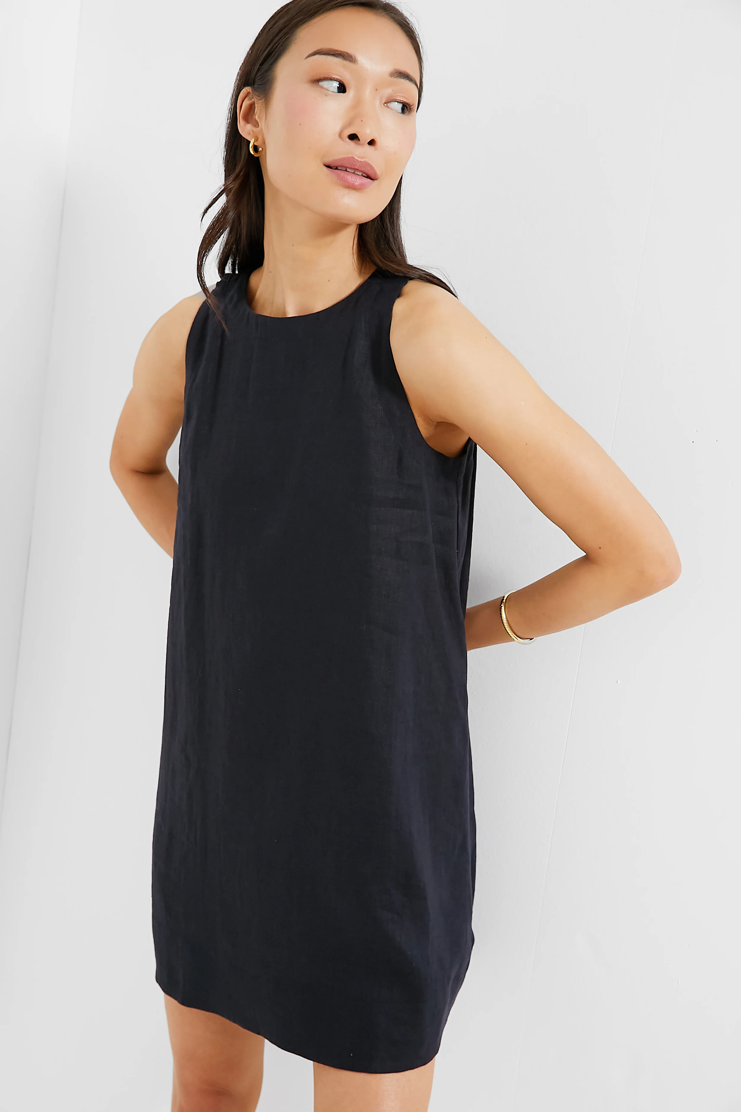 Navy Linen Pauline Dress | Tuckernuck (US)