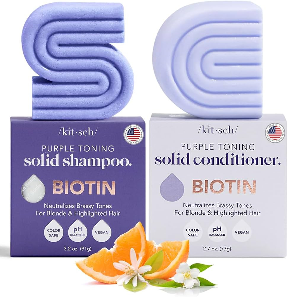 Kitsch Purple Shampoo & Conditioner Bar Shampoo Bar, 5.9 Oz (Pack of 1) | Color Treated, Grey and... | Amazon (US)