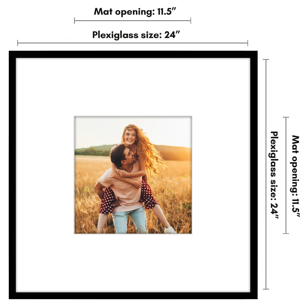 Americanflat 24x24 Picture Frame - Use as 12x12 Frame with Mat or 24x24 Frame Without Mat - Thin ... | Wayfair North America