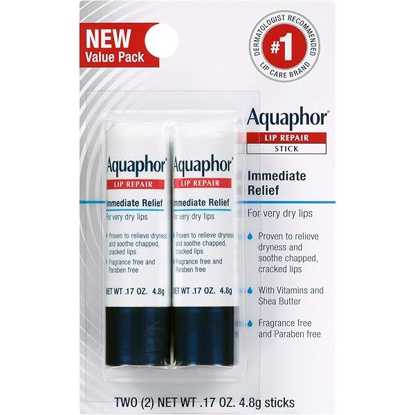 Aquaphor Lip Repair Ointment - Long-lasting Moisture to Soothe Dry Chapped Lips - .35 fl. oz. Tube | Amazon (US)