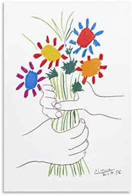 Picasso Bouquet of Peace Art Print Pablo Picasso Flower Bouquet Sketch Print Poster Wall Art Canvas  | Amazon (US)