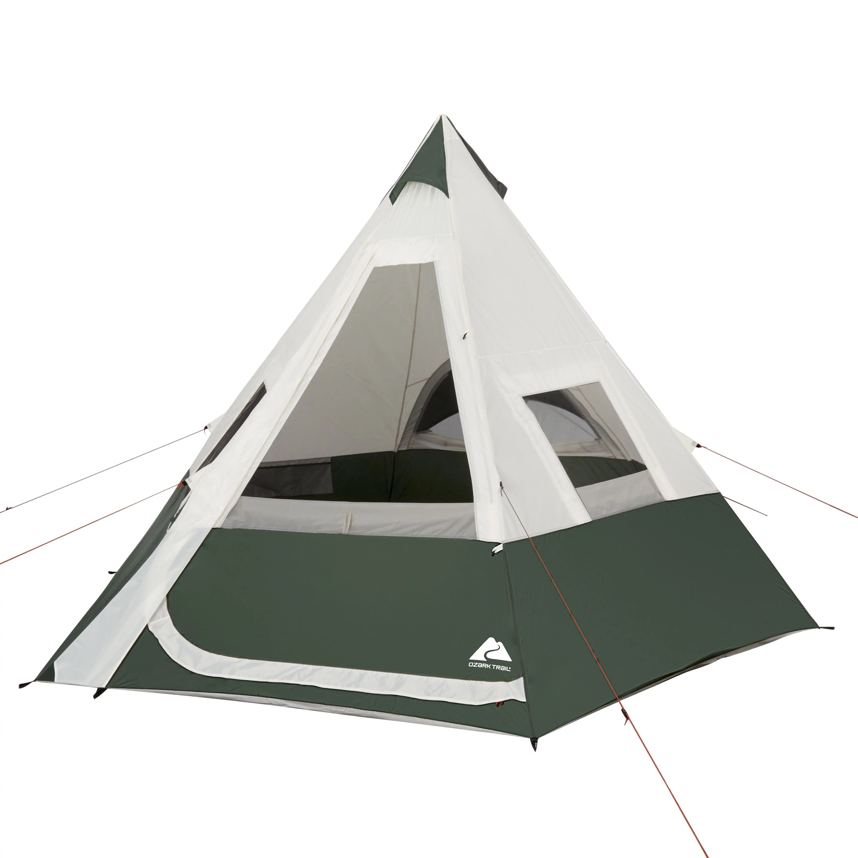 Ozark Trail 7-Person 1-Room Teepee Tent, with Vented Rear Window, Green | Walmart (US)