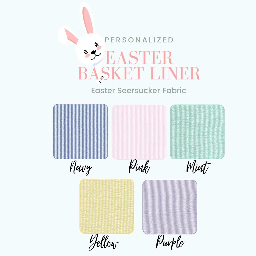 Seersucker Personalized Easter Basket Liner • Custom Easter Basket Liner • Monogram • Easte... | Etsy (US)
