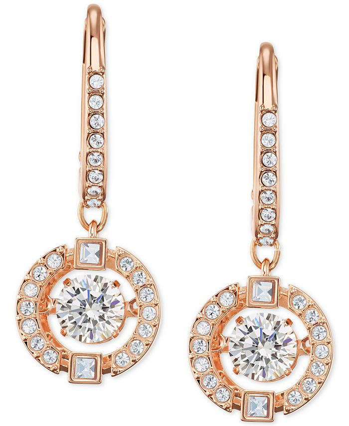 Swarovski Silver-Tone Caged Crystal Drop Earrings  & Reviews - Earrings - Jewelry & Watches - Mac... | Macys (US)
