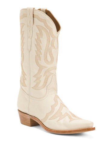 Made In Mexico Leather Vamp Stitch Western Boots | TJ Maxx